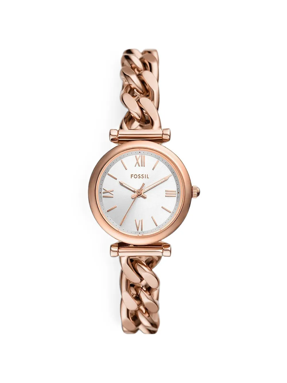 FOSSIL mini Carlie curb-chain 28mm watch - Argento
