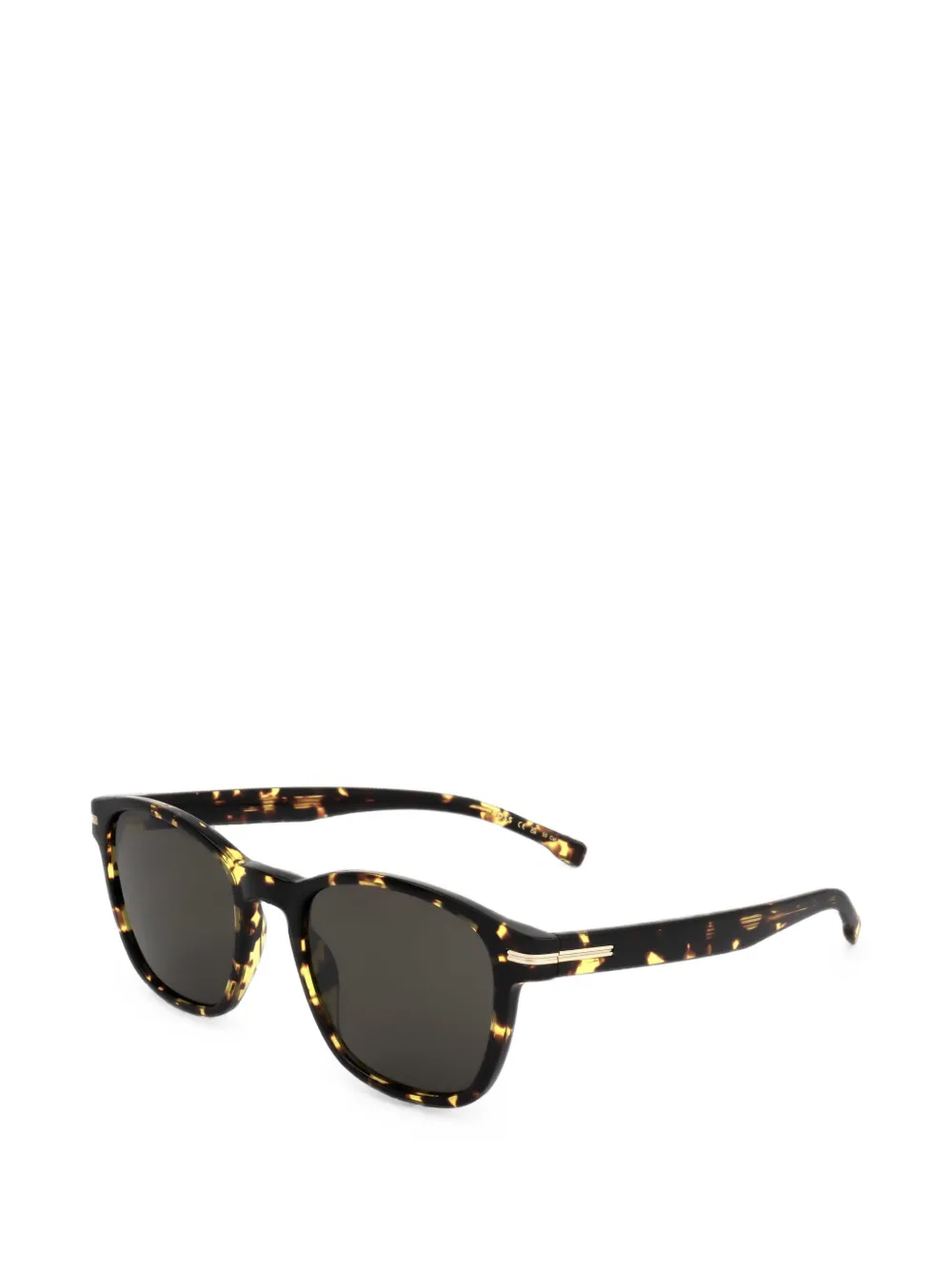 BOSS Zonnebril met vierkant montuur en schildpadschild design Bruin