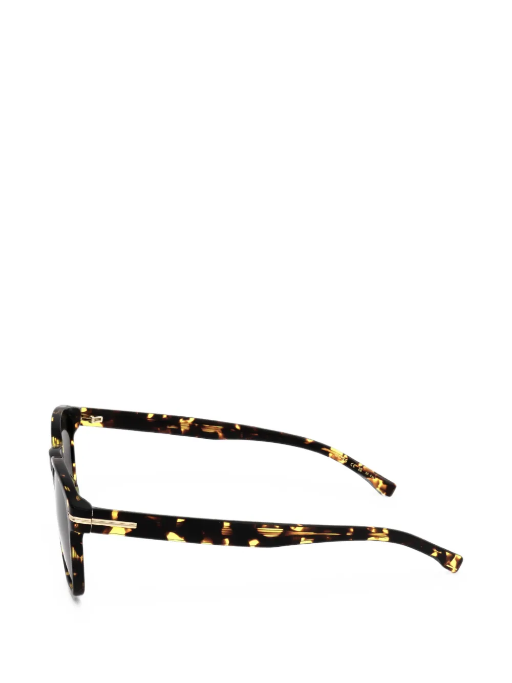 BOSS Zonnebril met vierkant montuur en schildpadschild design Bruin