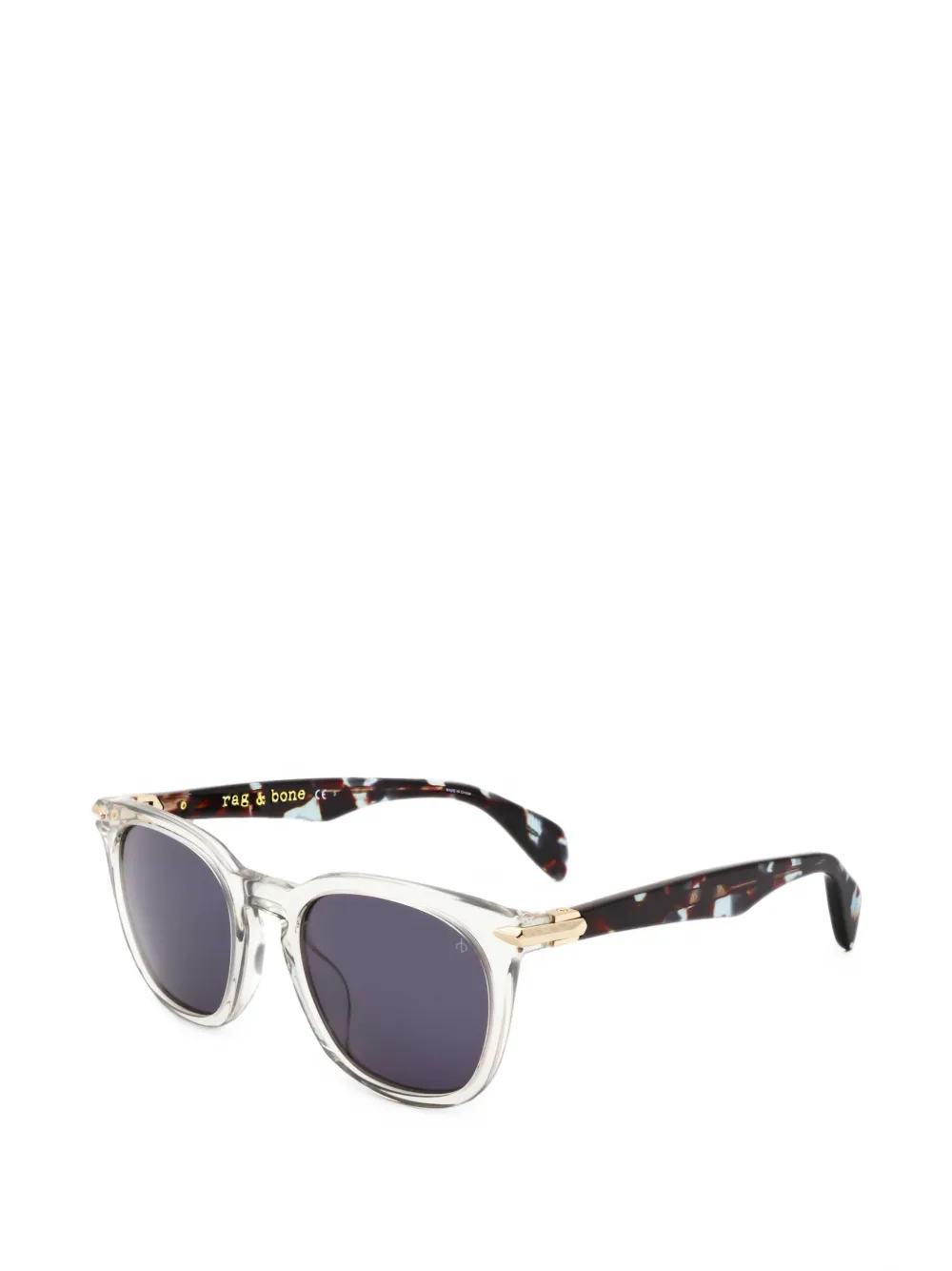RAG & BONE EYEWEAR Zonnebril met vierkant montuur en schildpadschild design Beige