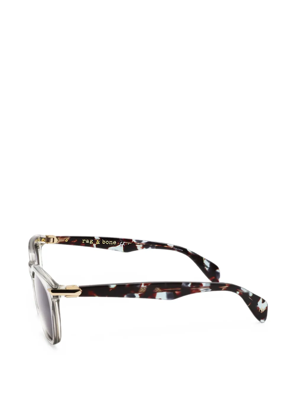 RAG & BONE EYEWEAR Zonnebril met vierkant montuur en schildpadschild design Beige