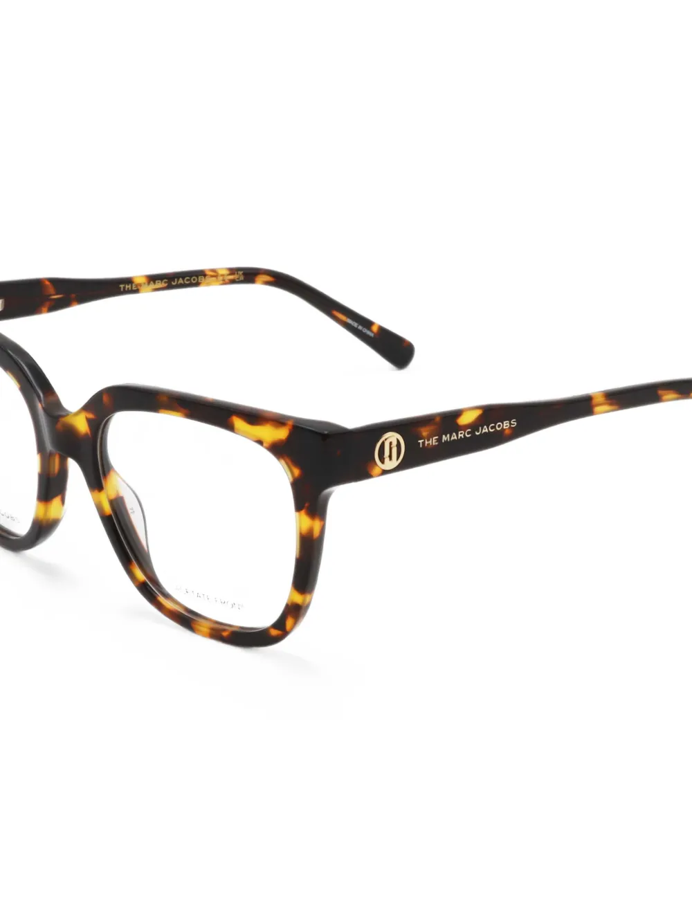 Marc Jacobs Eyewear Havana bril met schildpadschild-design en geometrisch montuur Bruin