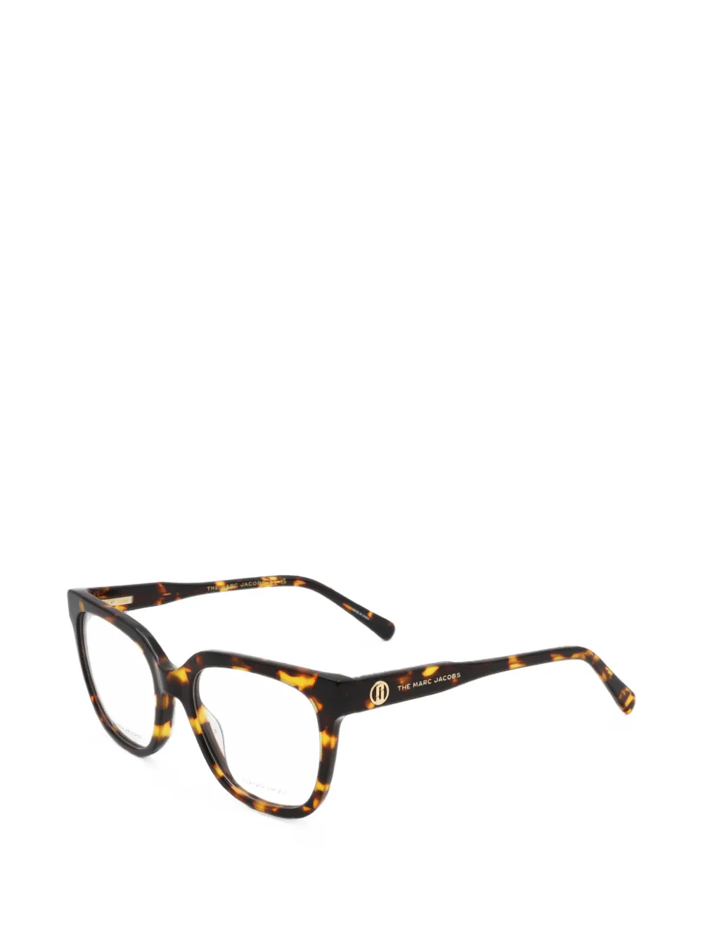 Marc Jacobs Havana tortoiseshell-effect geometric-frame glasses - Marrone
