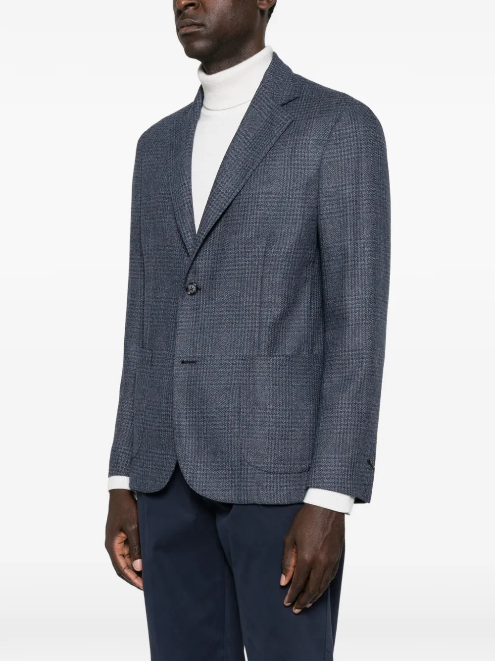Barba Geruite blazer Blauw