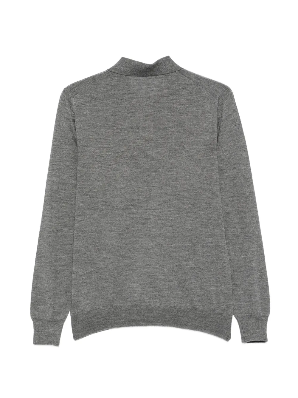 Barba zip-fastening long-sleeve polo shirt Grijs