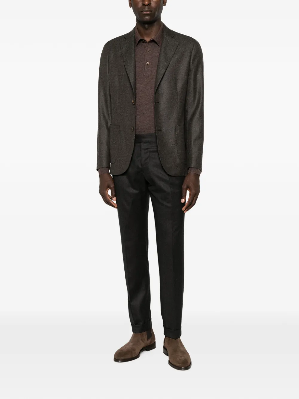 Barba Wollen broek Grijs