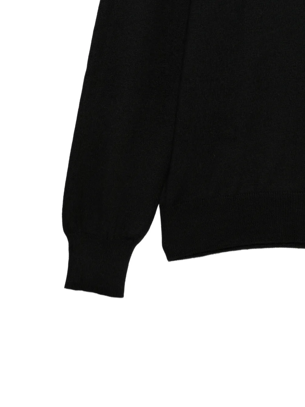 Barba zip-up knitted cardigan Zwart