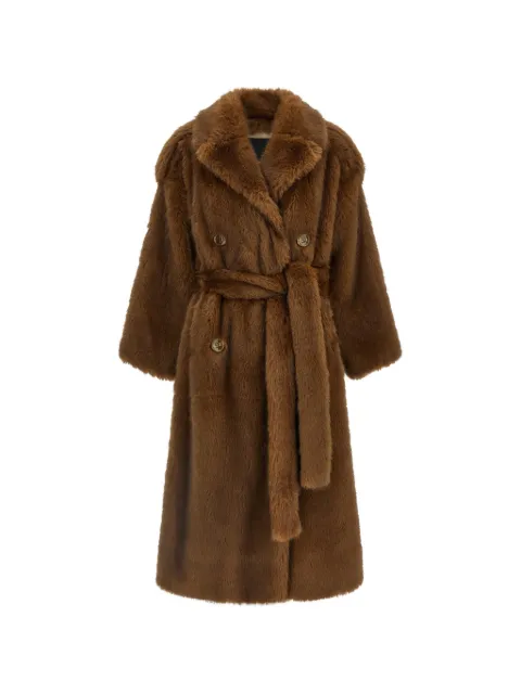 B&B COUTURE Farrah double-breasted faux-fur coat