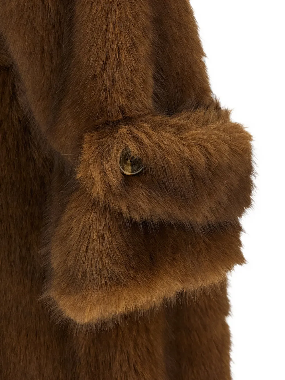 B&B COUTURE Farrah jas van imitatiebont met dubbele rij knopen Bruin