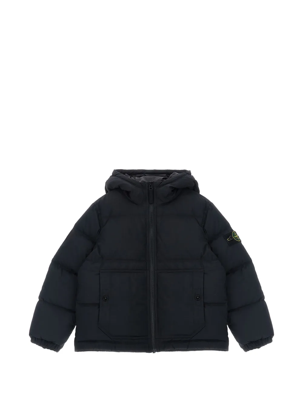 Stone Island Junior quilted hooded jacket - Nero