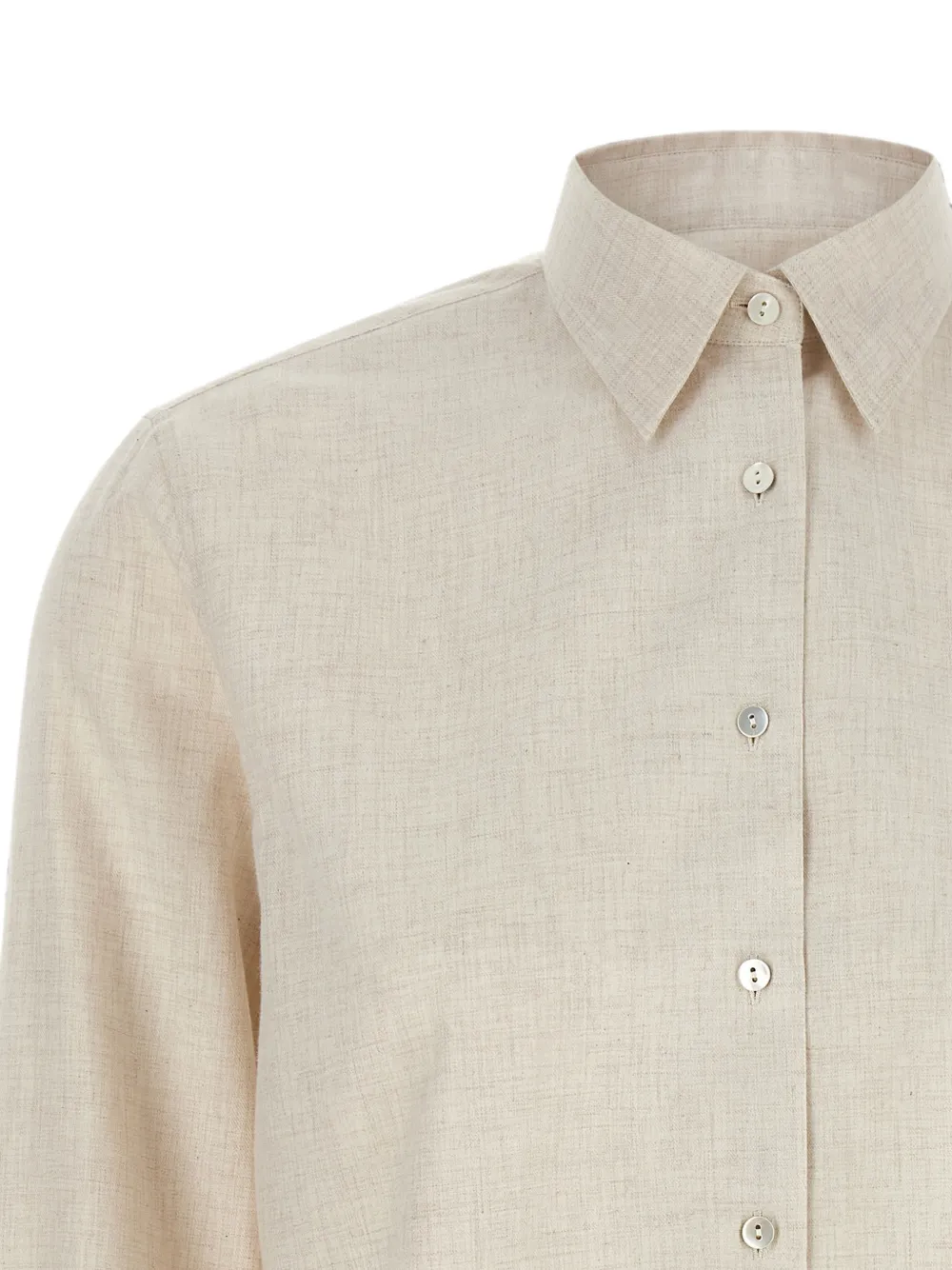 Xacus Gemêleerde flanellen blouse Beige