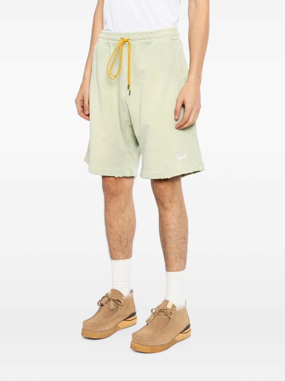 RHUDE Shorts met geborduurd logo Groen