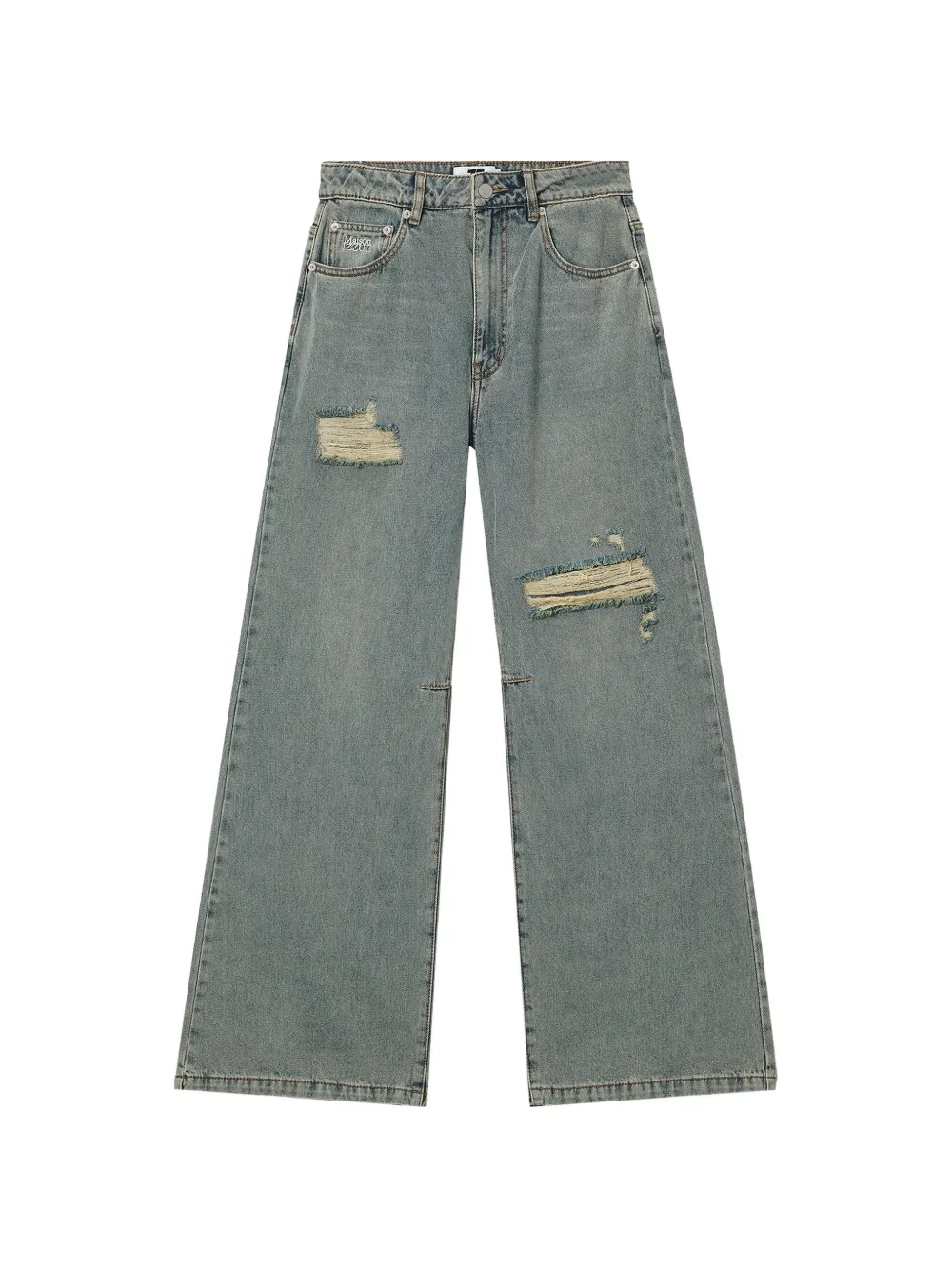 izzue distressed wide-leg jeans - Blu