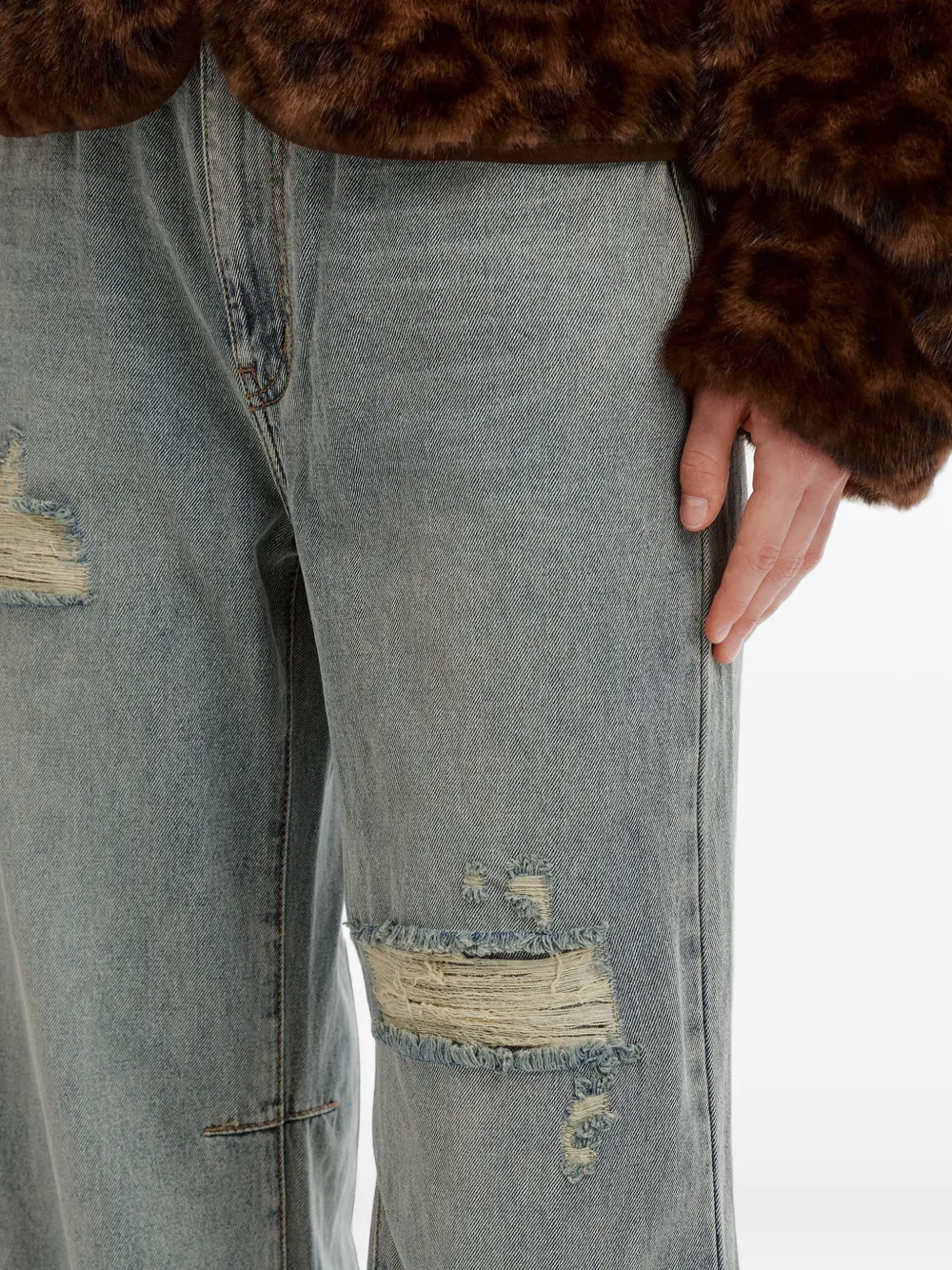 izzue Gerafelde jeans Blauw