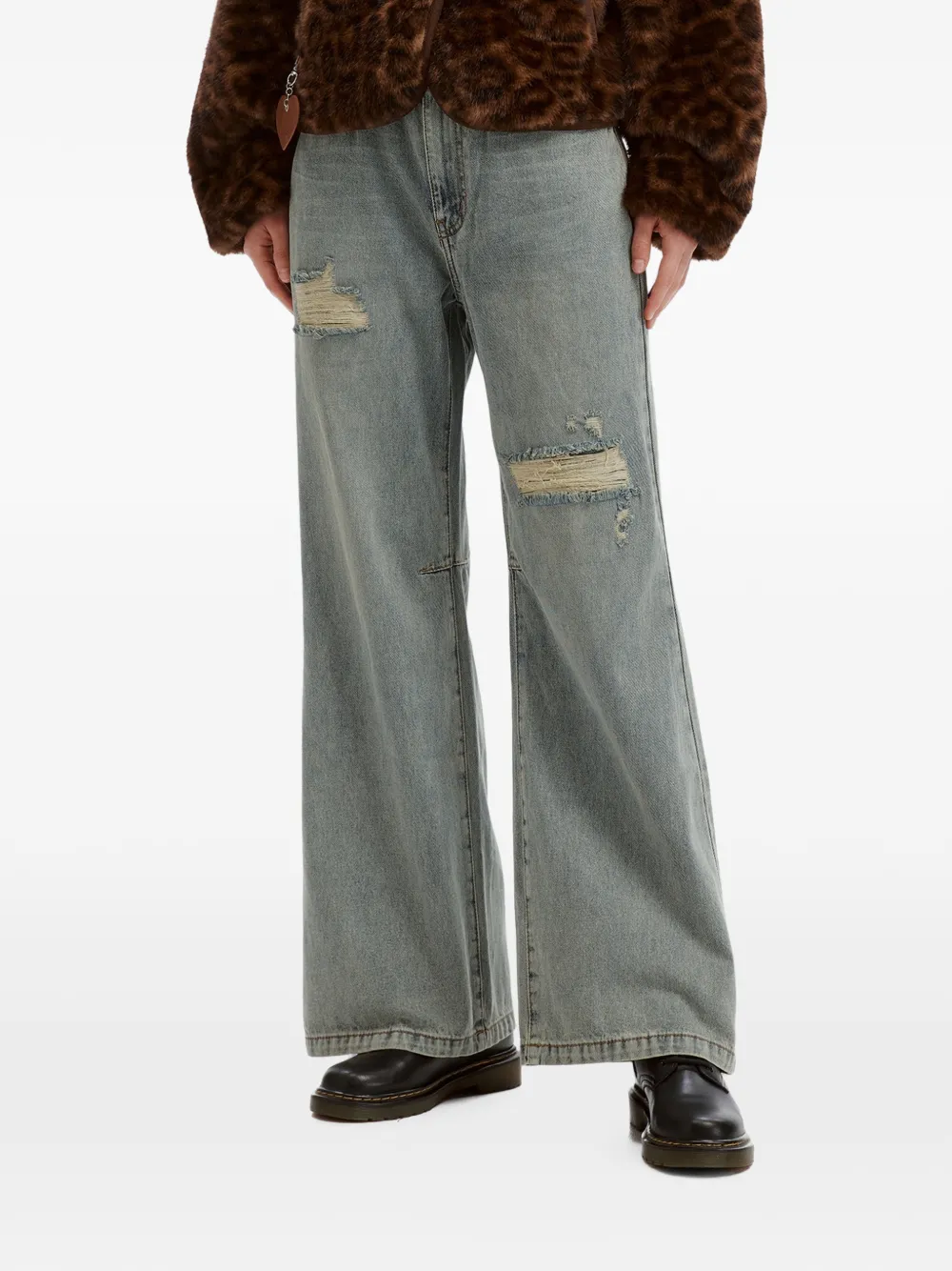 izzue Gerafelde jeans Blauw