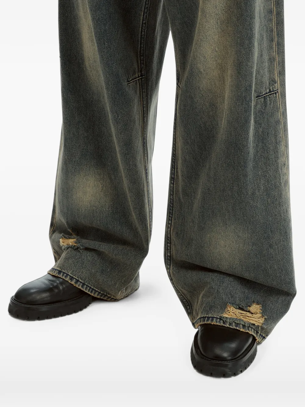 izzue Gerafelde jeans met vervaagd effect Blauw