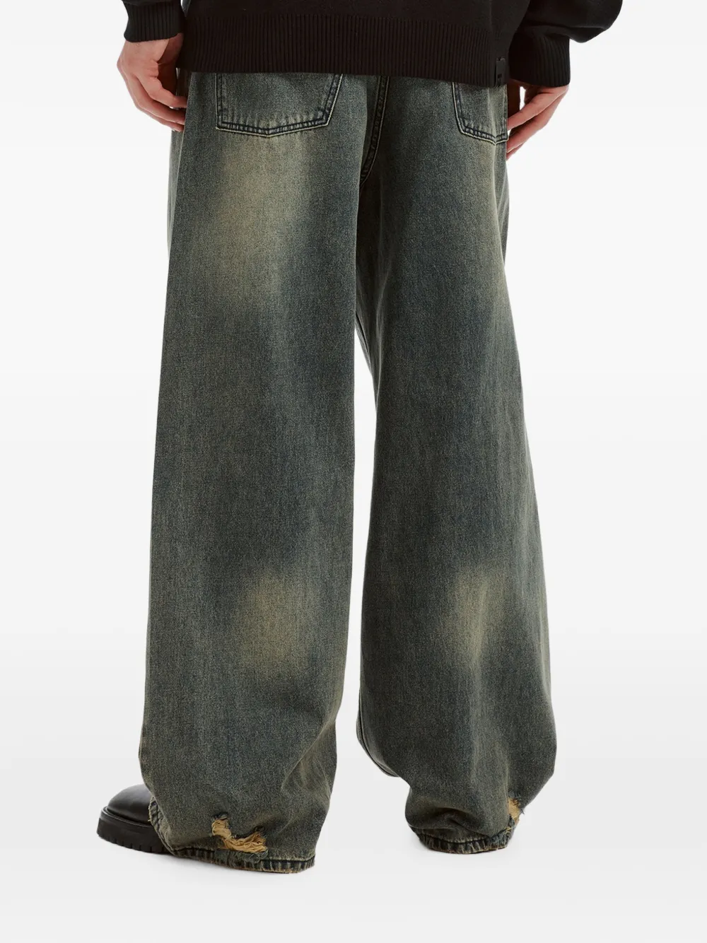 izzue Gerafelde jeans met vervaagd effect Blauw