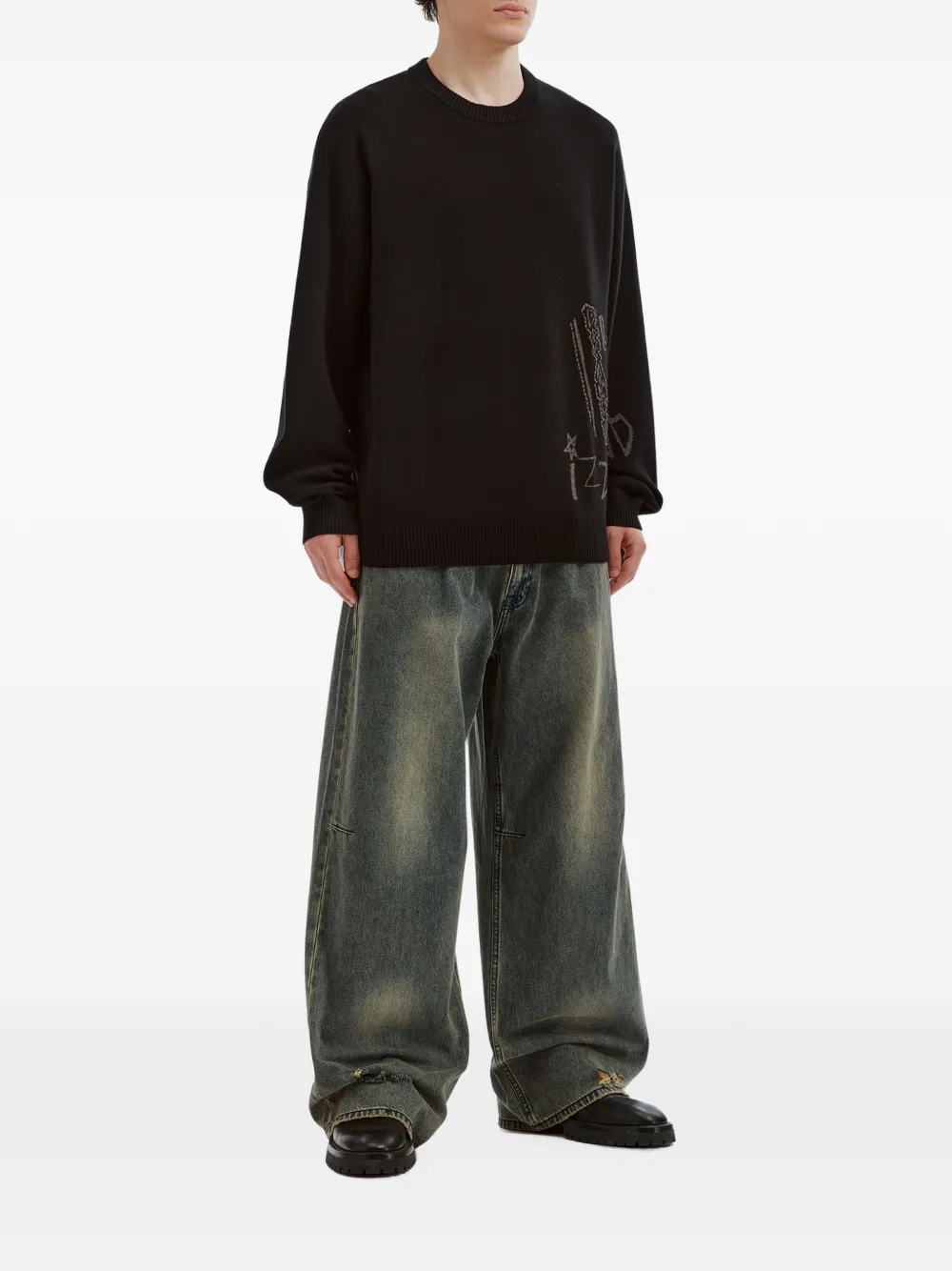 izzue Gerafelde jeans met vervaagd effect Blauw
