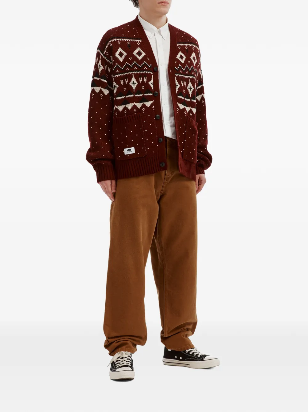 CHOCOOLATE Fair Isle gebreid vest Rood