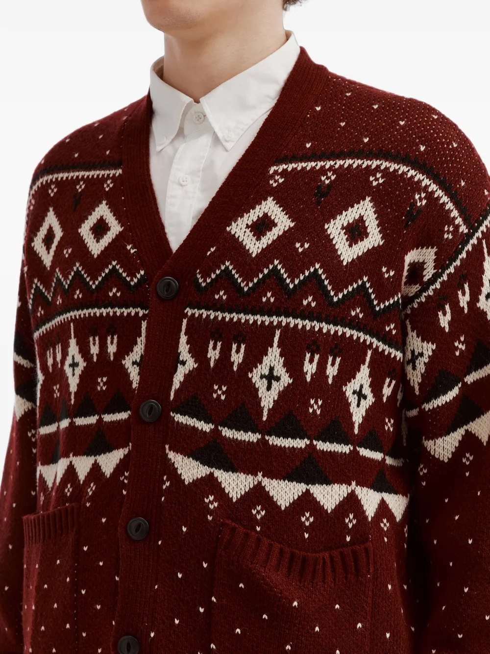 CHOCOOLATE Fair Isle gebreid vest Rood