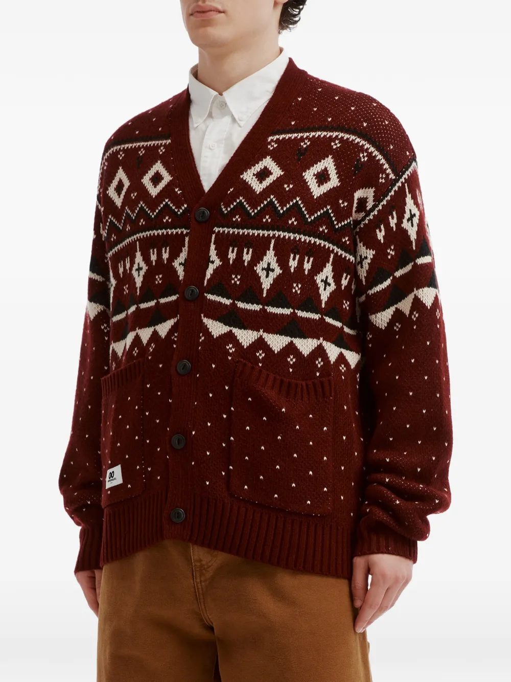 CHOCOOLATE Fair Isle gebreid vest Rood