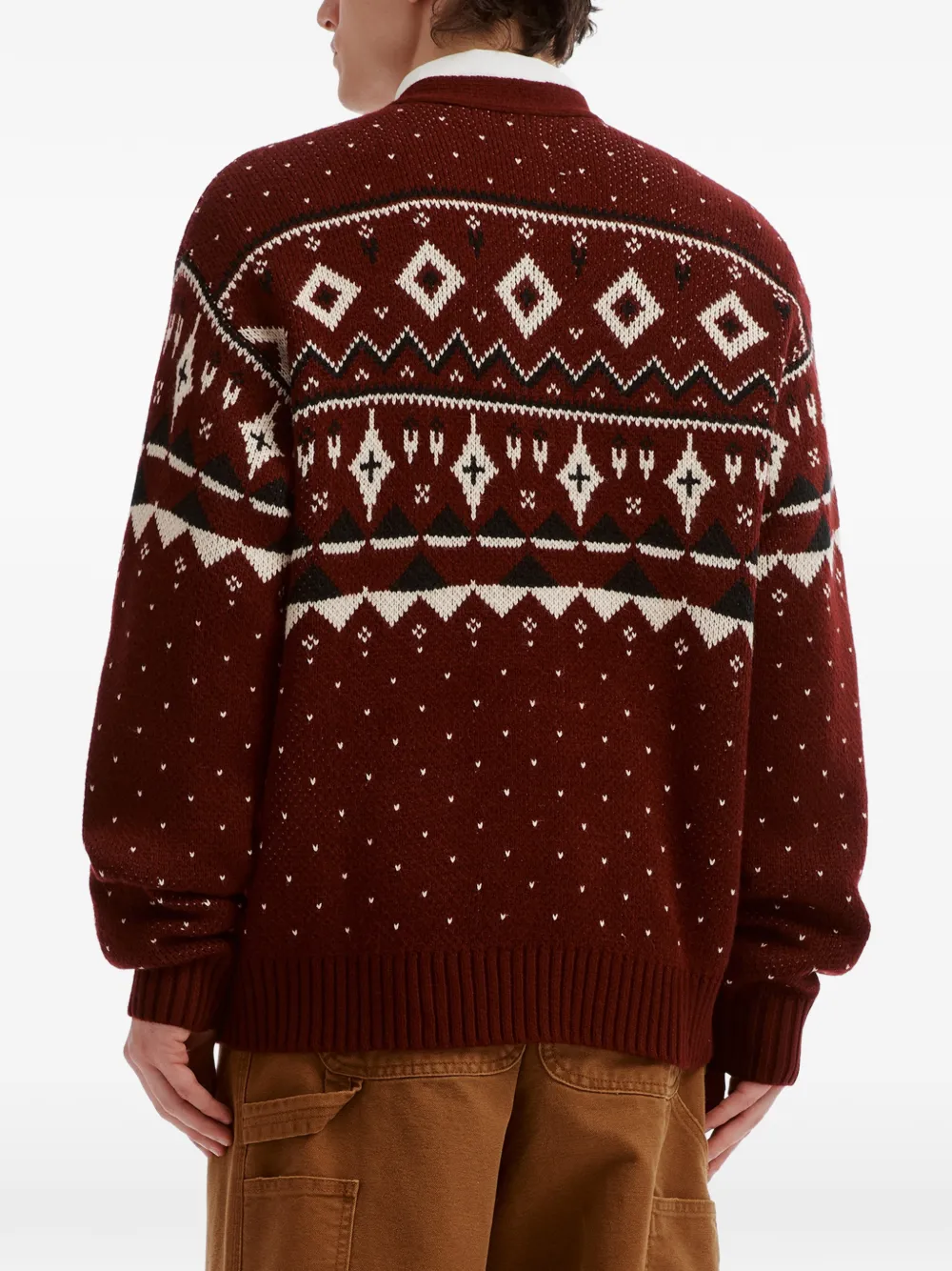 CHOCOOLATE Fair Isle gebreid vest Rood