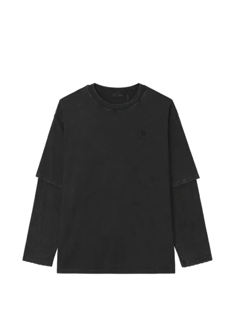 FIVE CM layered-sleeve acid-wash T-shirt