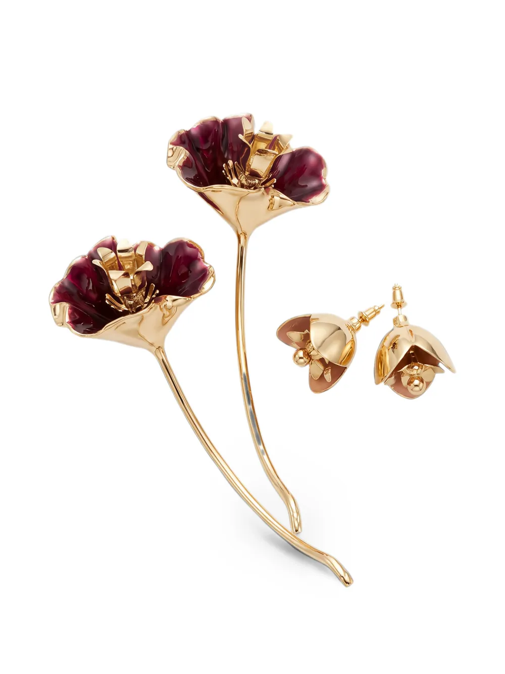 Rabanne flower-motif earrings - Gold