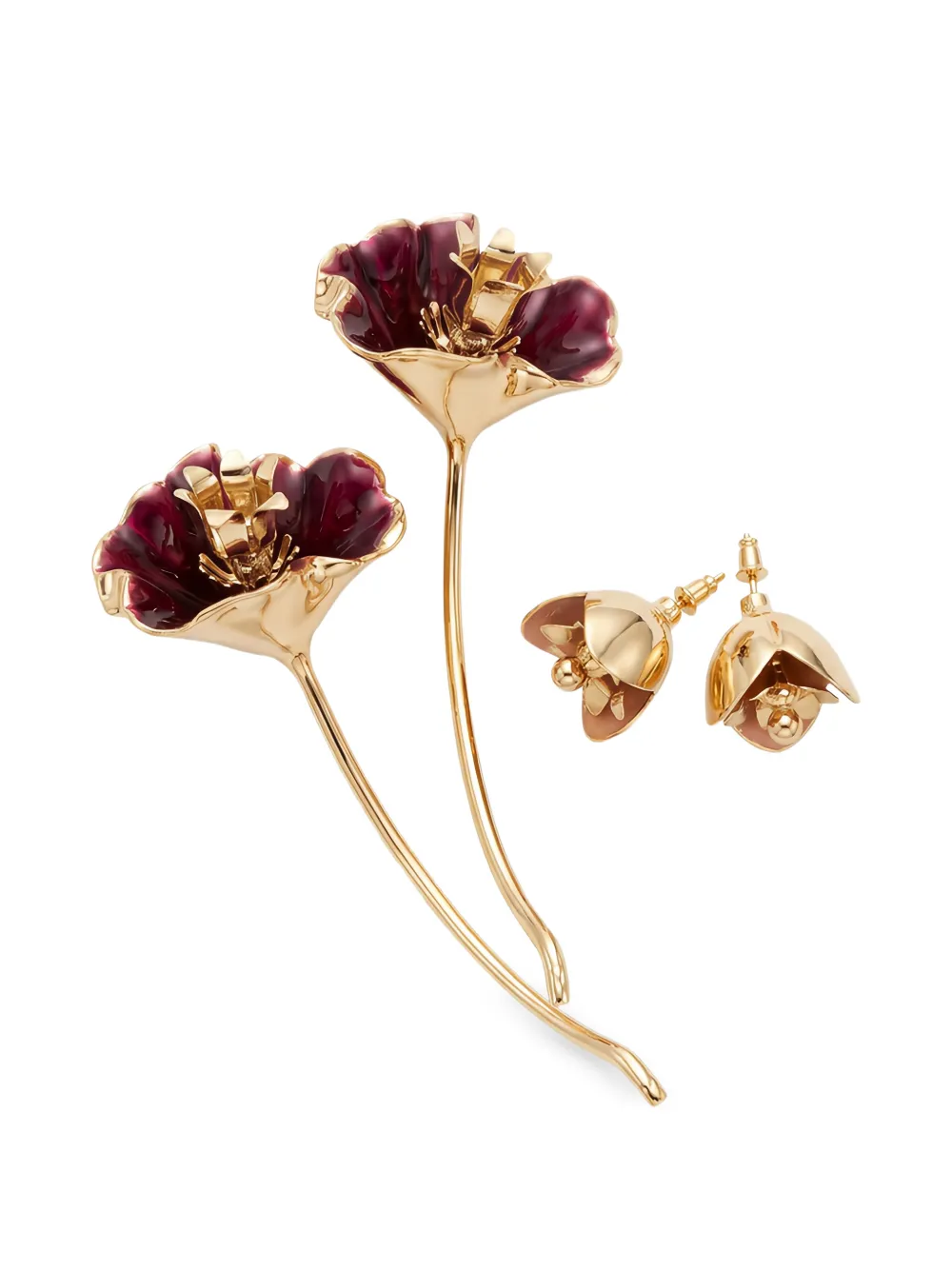 Rabanne flower-motif earrings - Gold