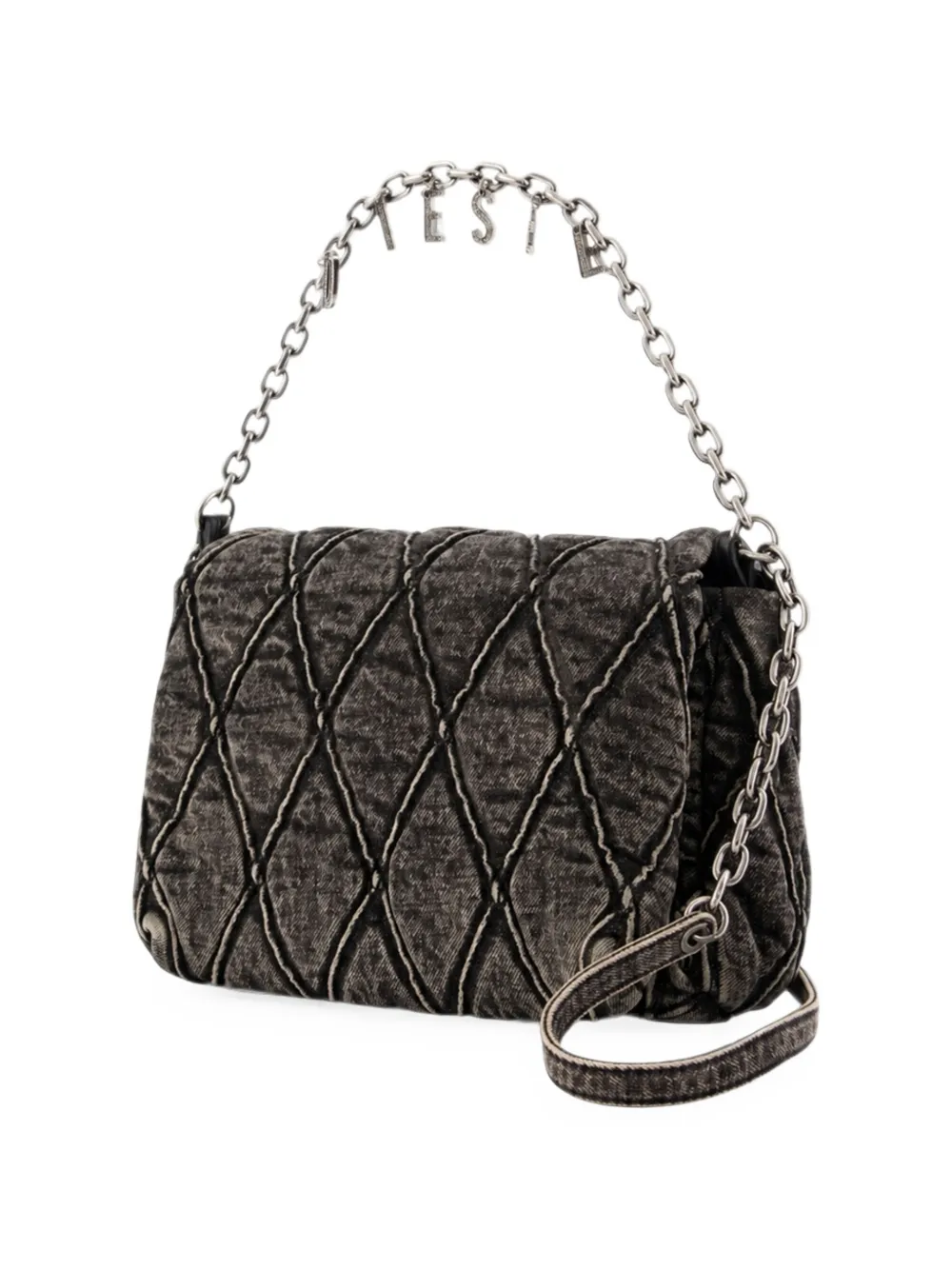Diesel Medium schoudertas met D bedel Zwart