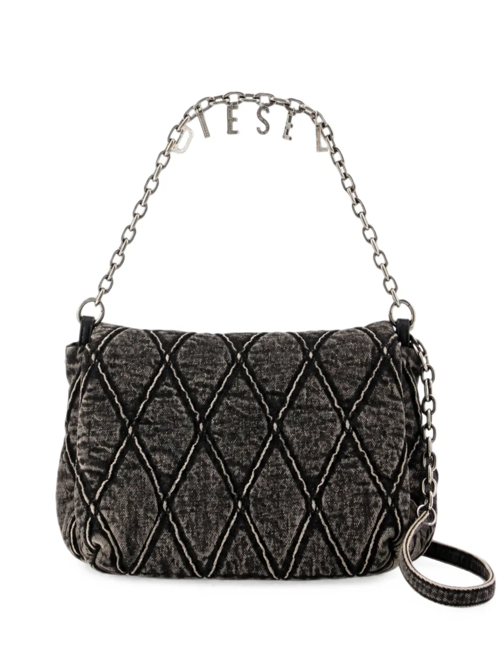 Diesel medium Charm D shoulder bag - Schwarz