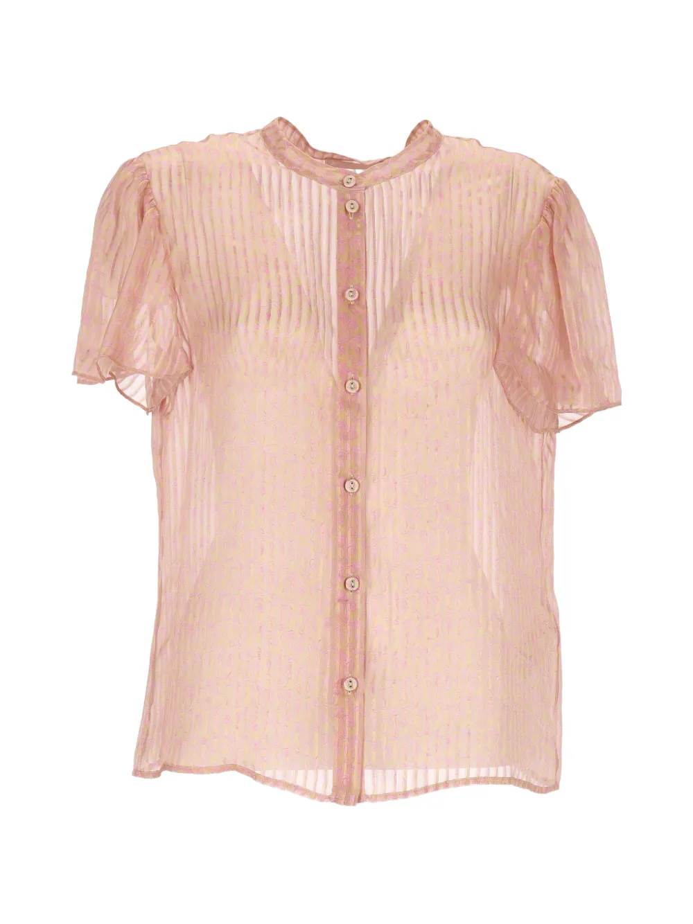 Kristina Ti sheer silk blouse - Nude