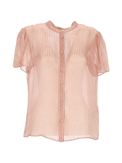 Kristina Ti blusa de seda traslúcida