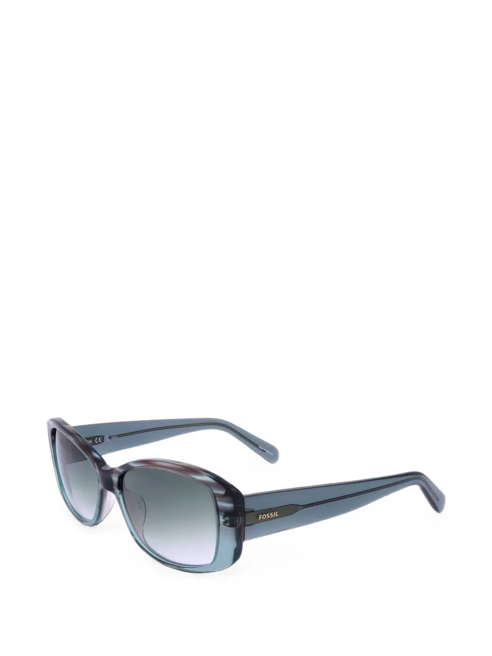 FOSSIL Zonnebril met rechthoekig montuur Blauw