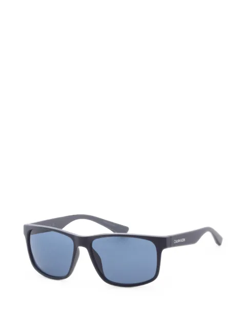 Calvin Klein matte-finish rectangle-frame sunglasses