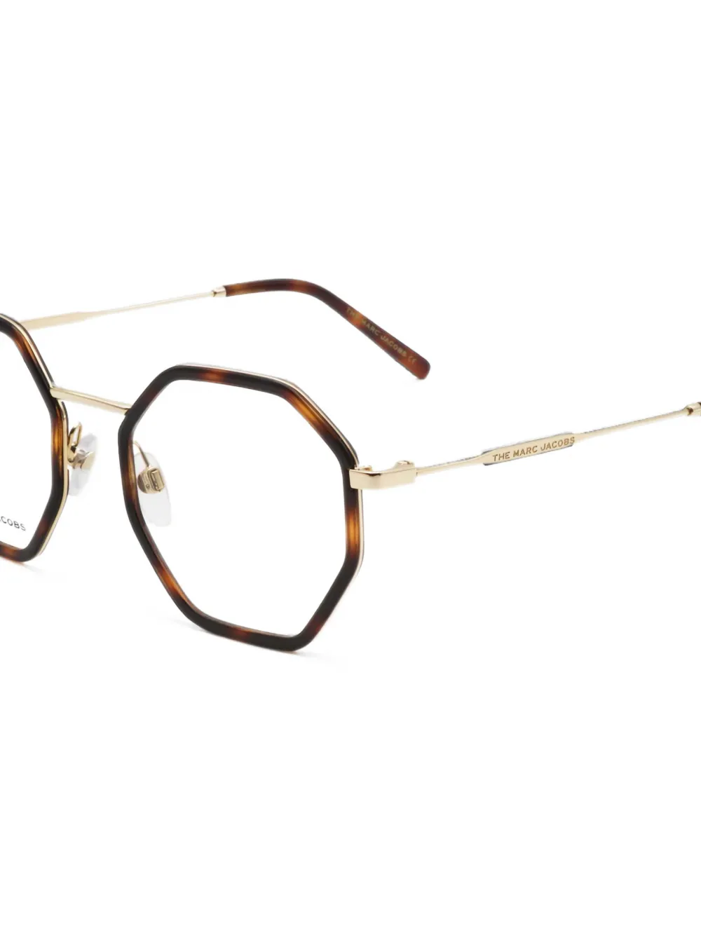 Marc Jacobs Eyewear Havana zonnebril met geometrisch montuur Goud