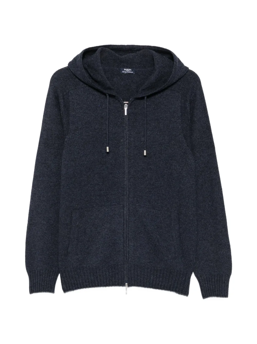 Barba zip-up hooded cardigan Blauw