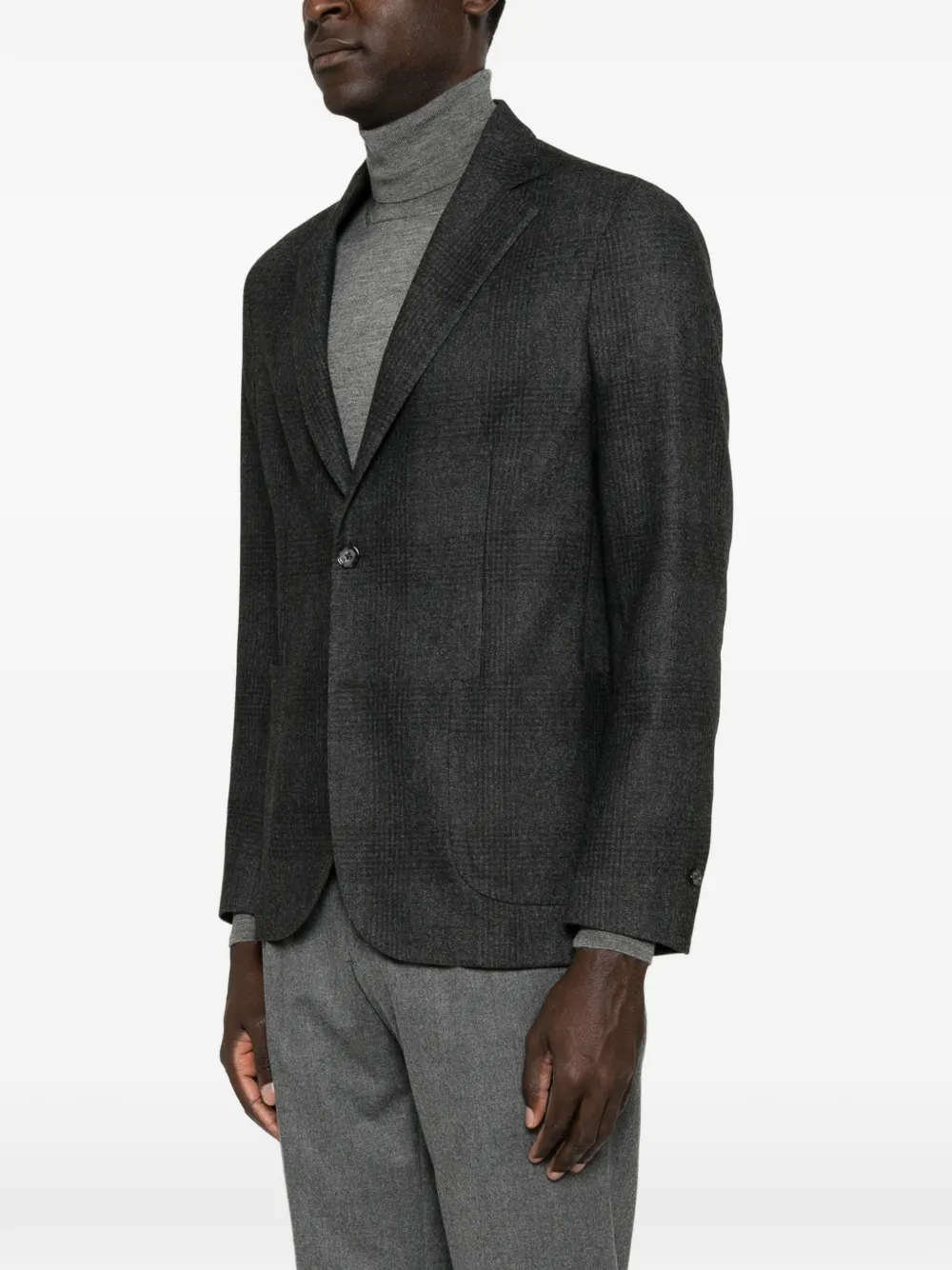 Barba Geruite blazer Grijs