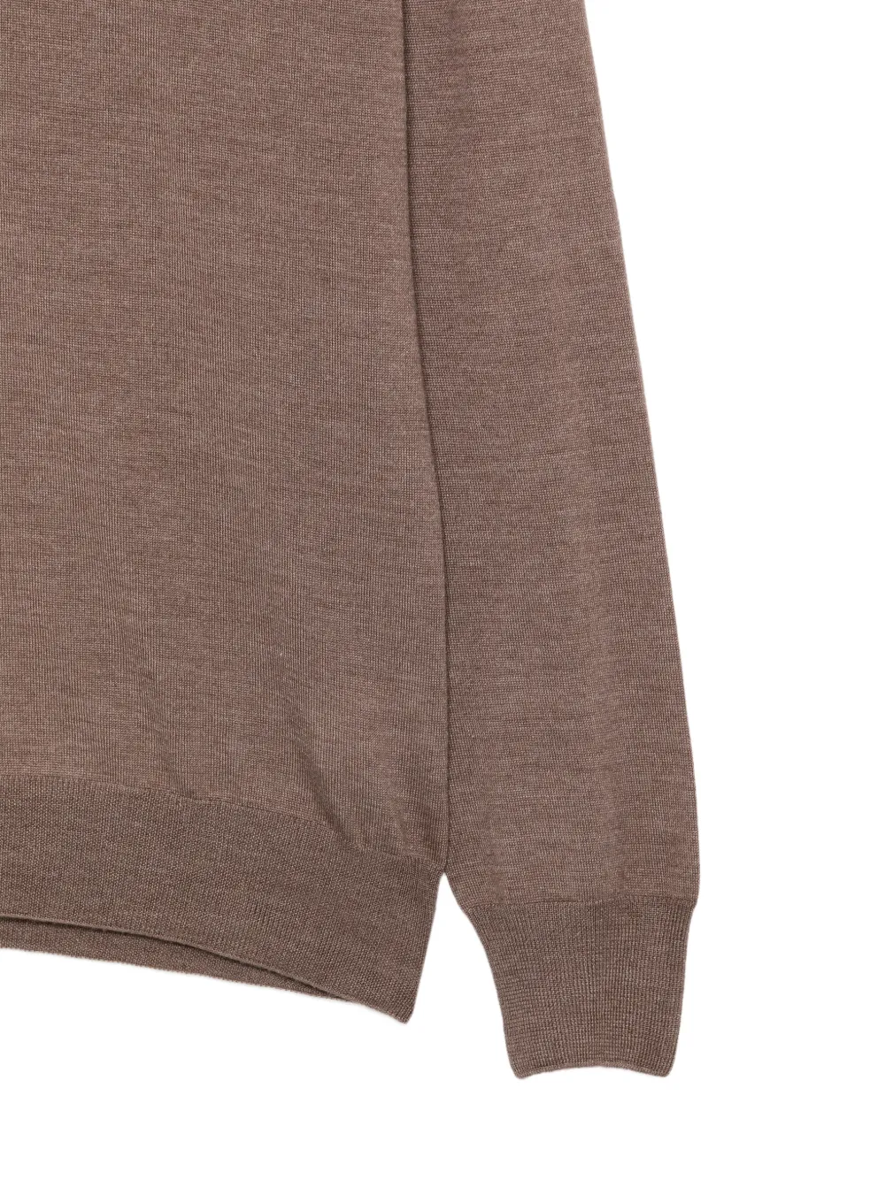 Barba long-sleeve knitted polo shirt Bruin