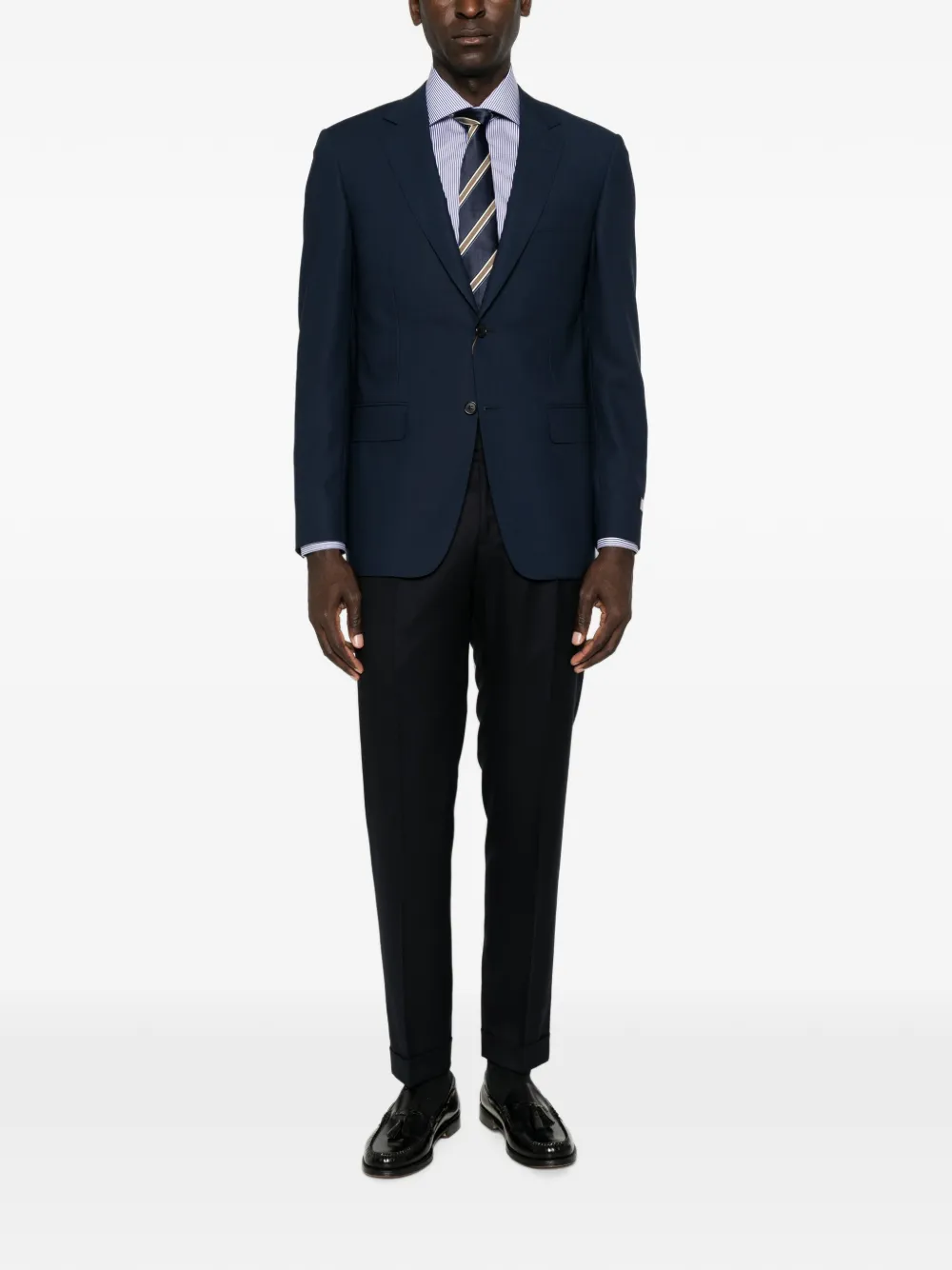 Barba Broek van scheerwol Blauw
