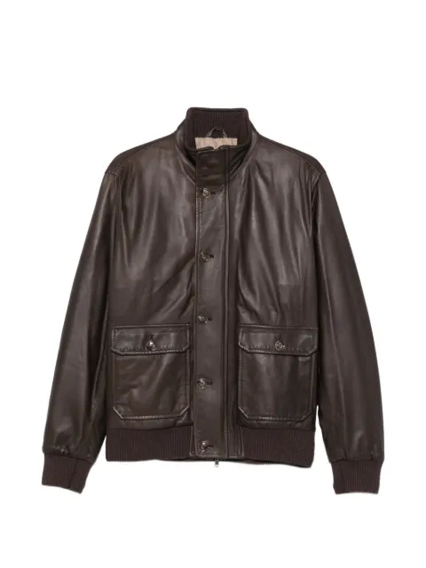 Barba Lava leather bomber jacket