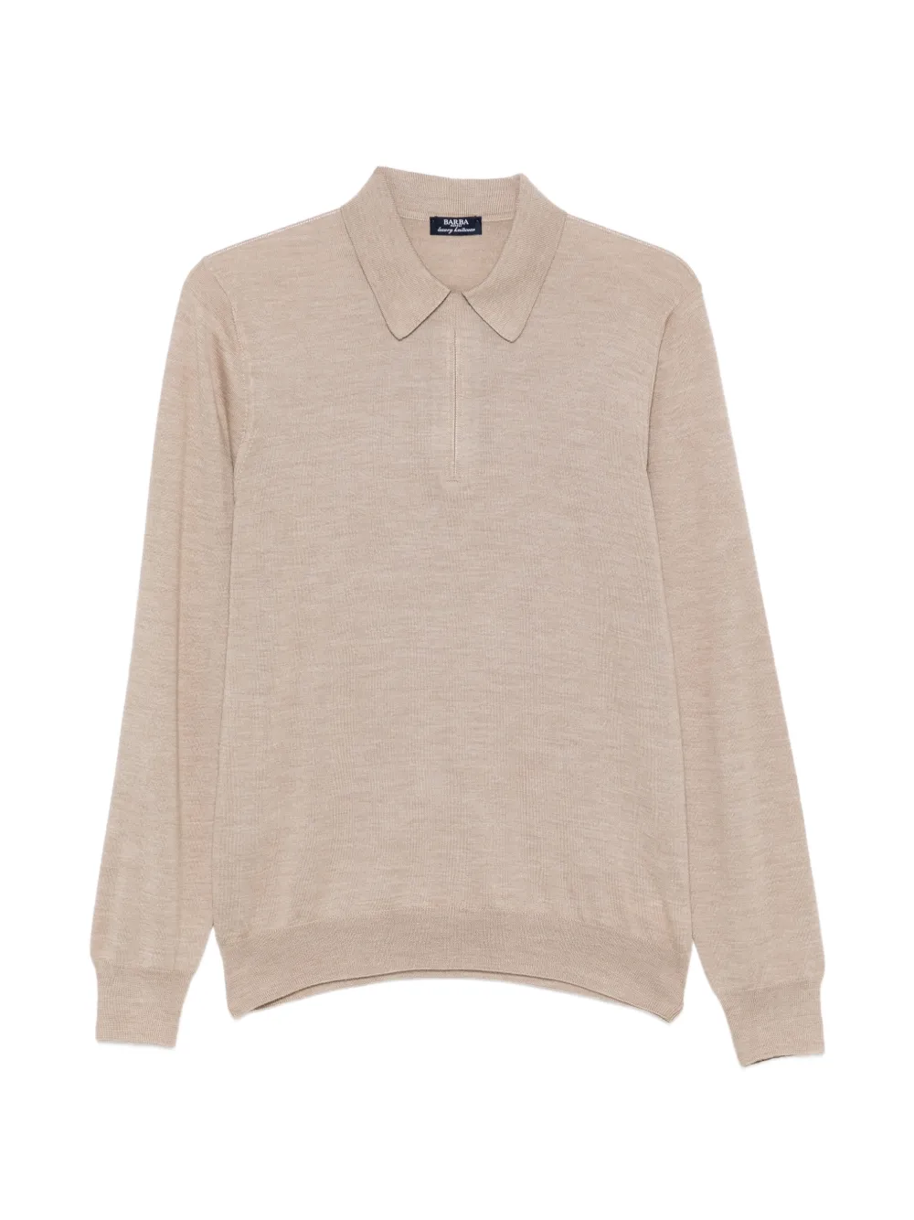 Barba zip-up polo shirt Beige