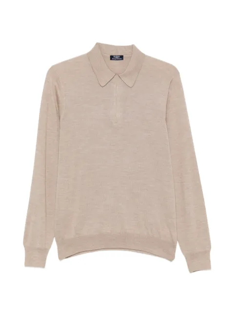Barba zip-up polo shirt
