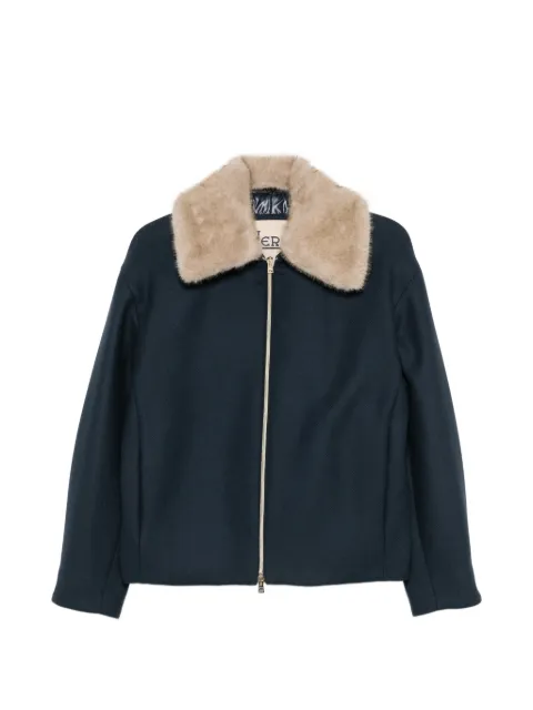 Herno faux-fur-collar zip-up jacket