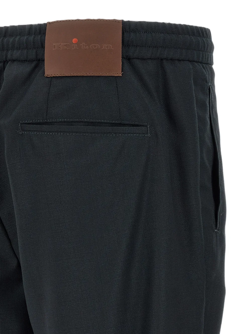 Kiton Broek met toelopende pijpen en bewerkte voorkant Blauw