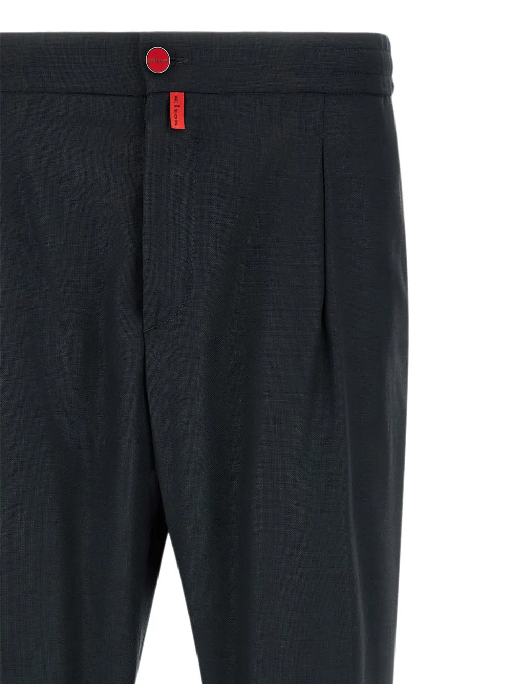Kiton Broek met toelopende pijpen en bewerkte voorkant Blauw