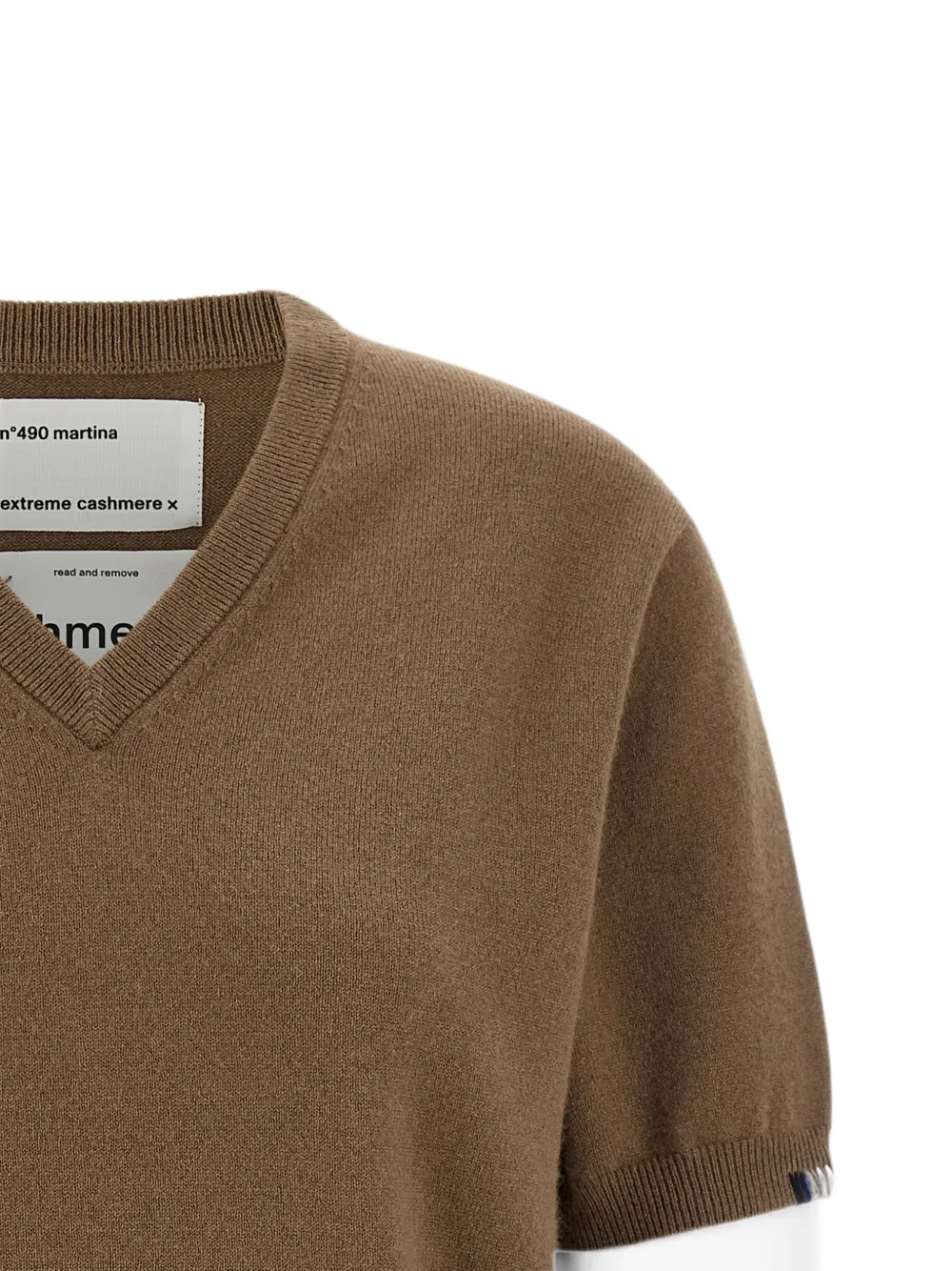 extreme cashmere N°490 Martina trui met korte mouwen Bruin