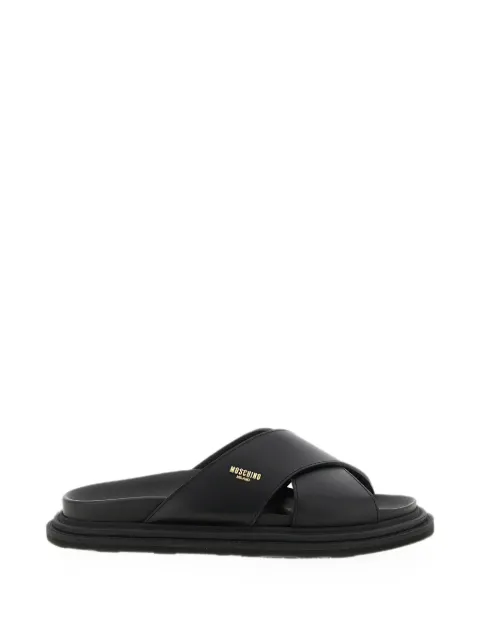 Moschino logo-plaque crossover-strap sandals