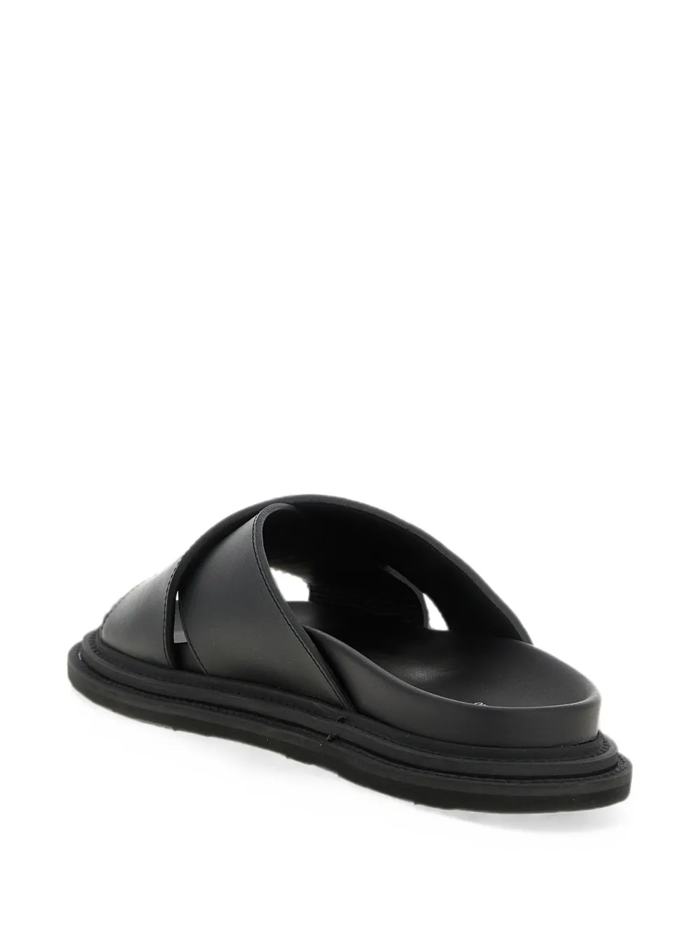 Moschino logo-plaque crossover-strap sandals Zwart