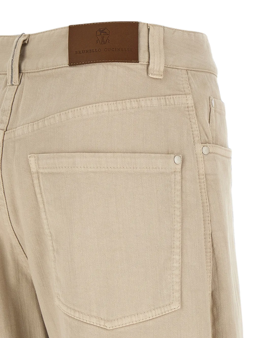 Brunello Cucinelli wide-leg garment-dyed trousers Beige